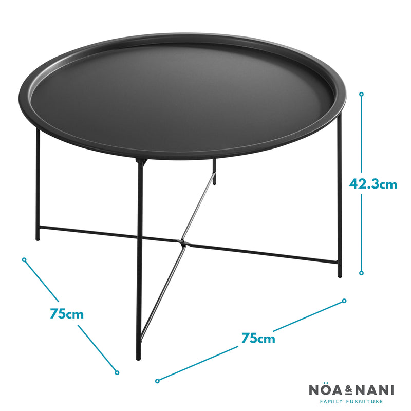 Bjarni Garden Patio Occasional Table in Solid Black