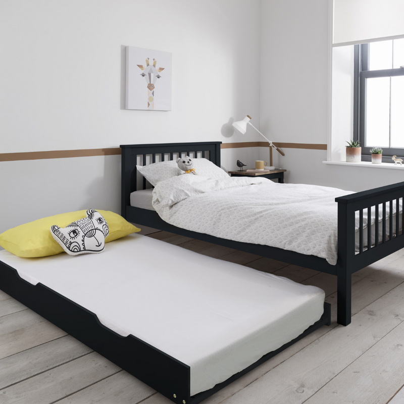 Hampshire Single Bed Frame with Spacesaver Pull Out Trundle in Anthracite