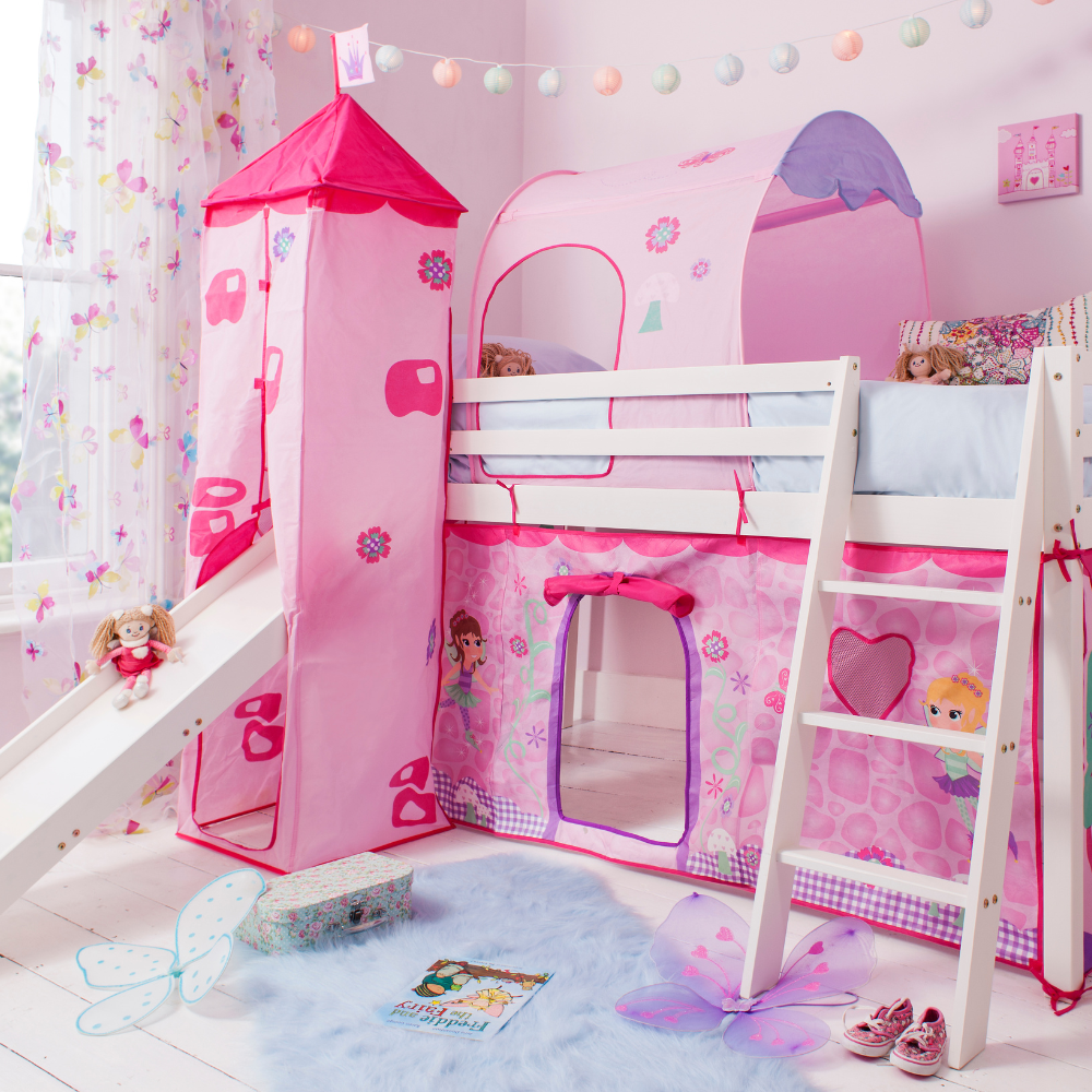 Cabin Bed with Slide Tent Tower Tunnel in Fairies Design Noa Nani