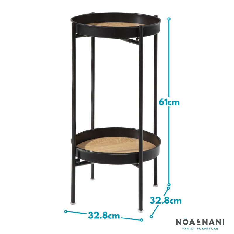 Solna Garden Patio Occasional Side Table in Black