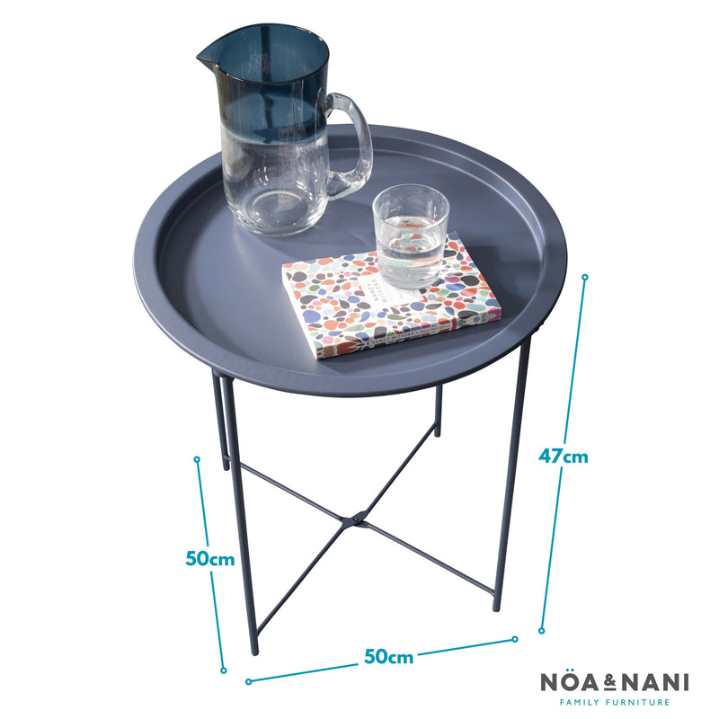 Classic Blue Metal Side Table