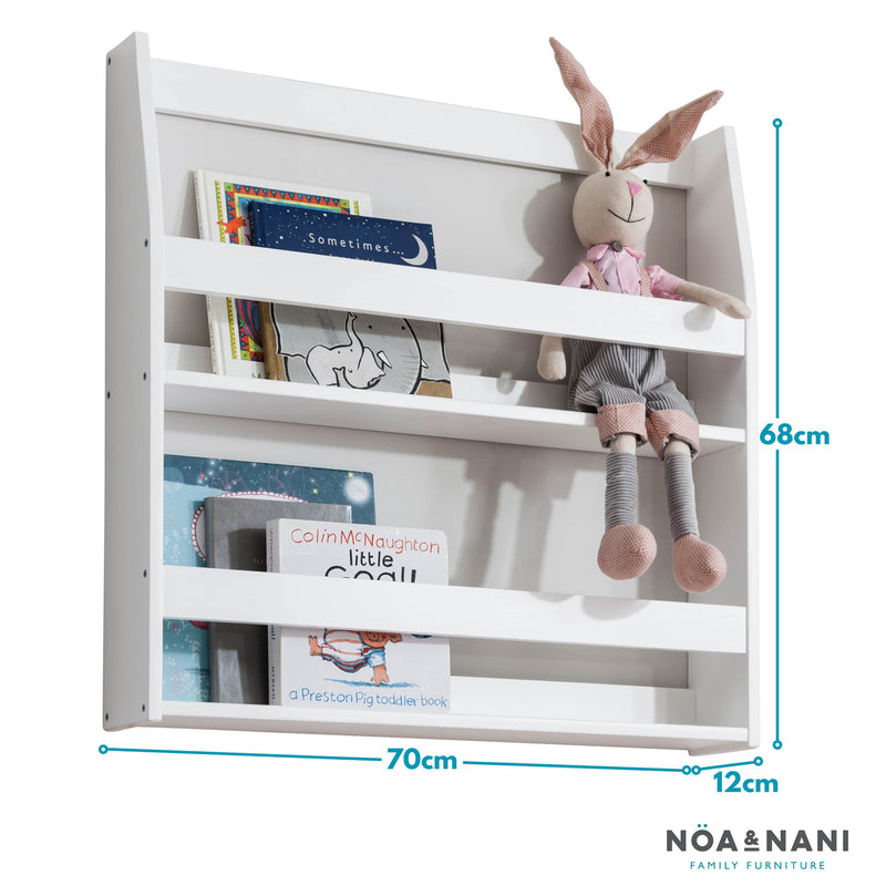 Hakan Display 2 Shelf Bookcase Wall Mounted in Classic White