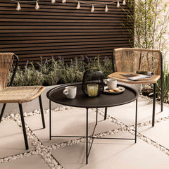 Bjarni Garden Patio Occasional Table in Solid Black