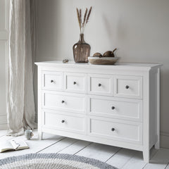 Karlstad Chest of Drawers 8 Drawer in Classic White