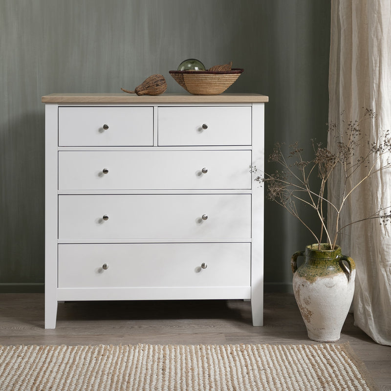 Leines 2+3 Chest of Drawers in White & Oak