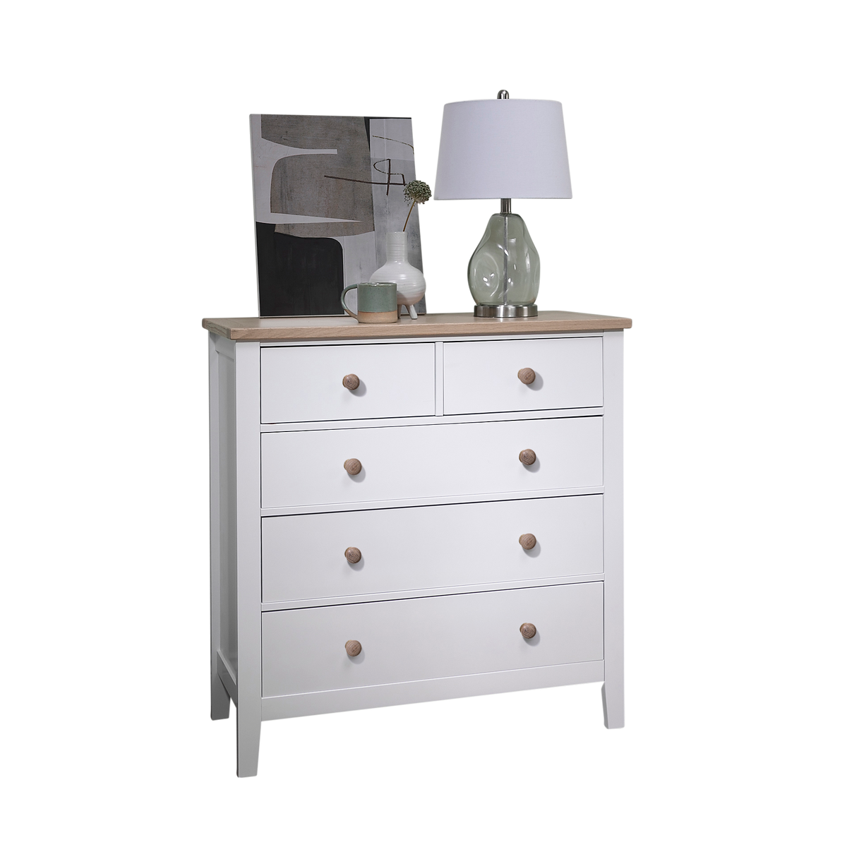 Jäkkvik 2+3 Chest of Drawers in White & Oak | Noa & Nani