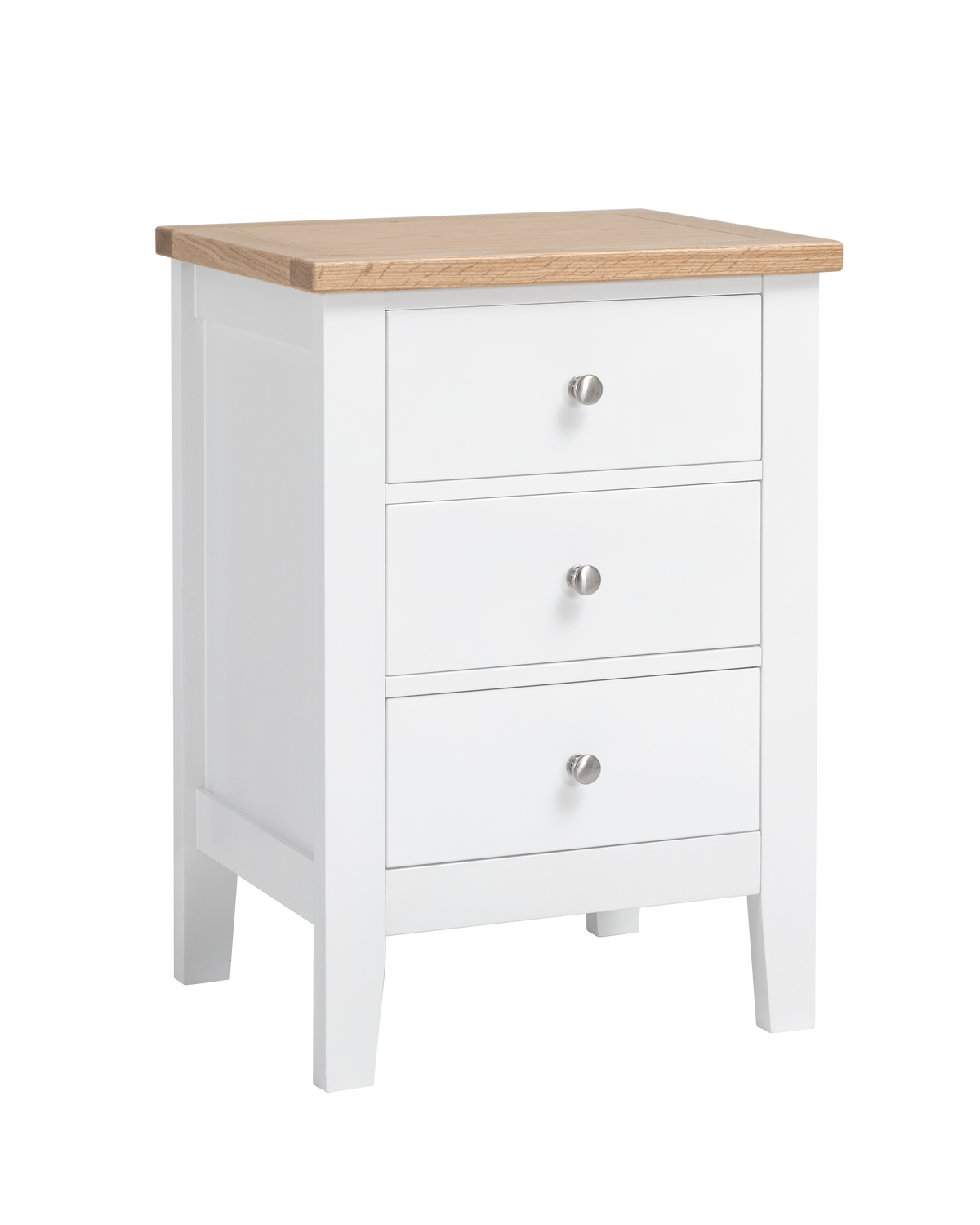 Leines 3 Drawer Bedside Chest In Classic White And Oak Noa And Nani