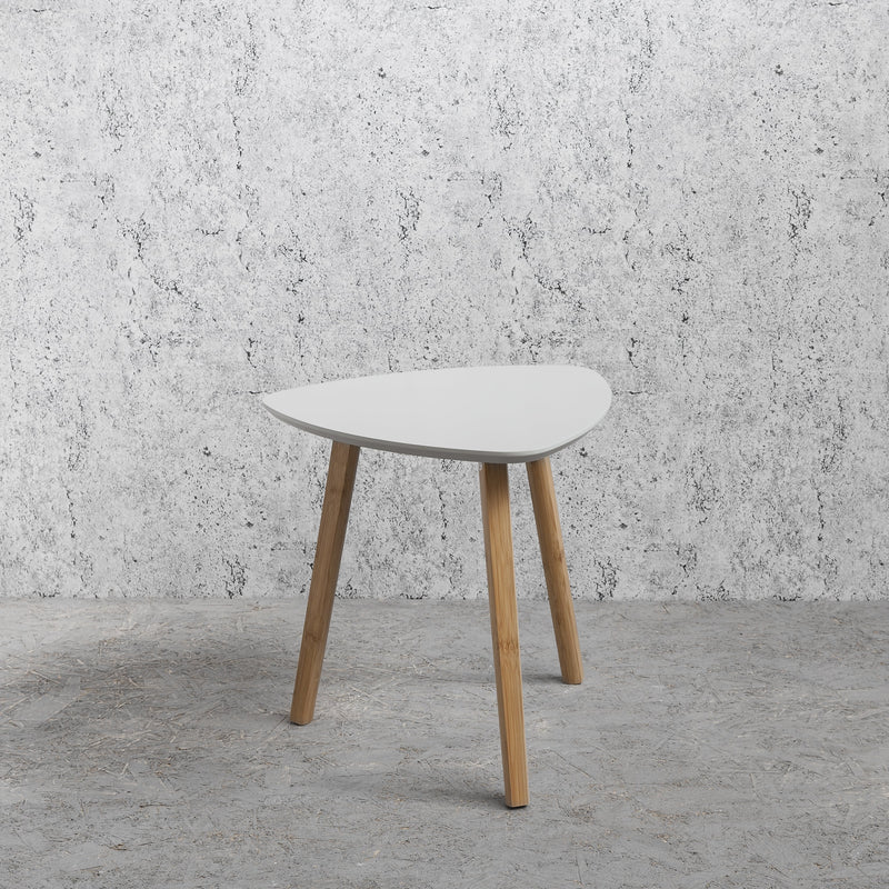 Malme Side Table Occasional Small in Chalk Grey and Natural Pine