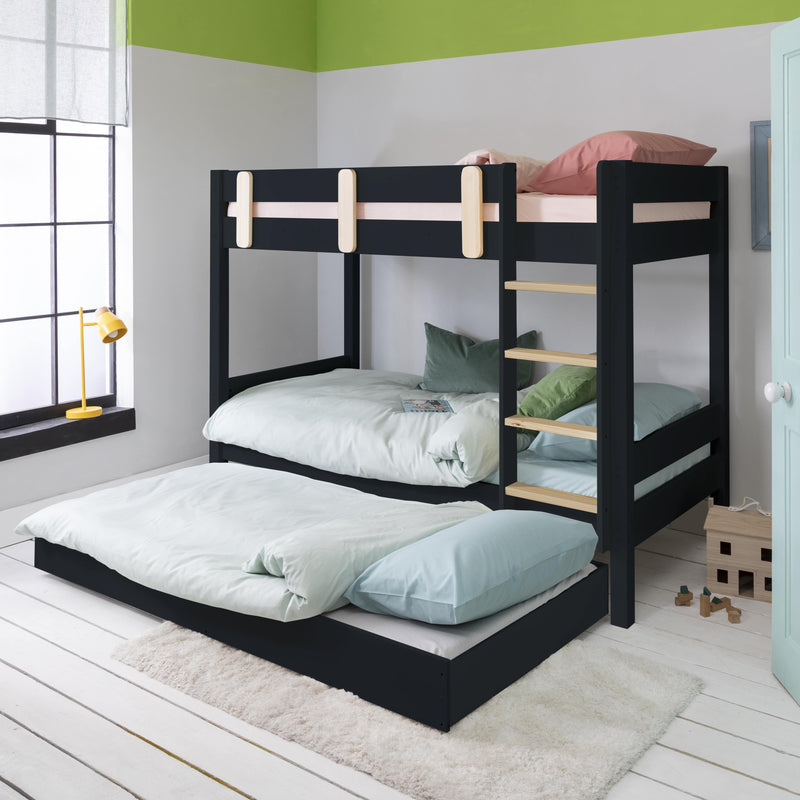 Una Bunk Bed Contemporary with Olaf Trundle in Anthracite