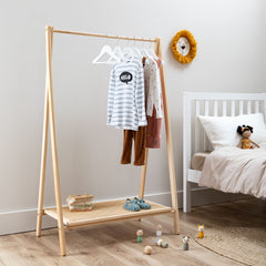 Nelly Clothes Rail and Shoe Rack In Natural Rattan