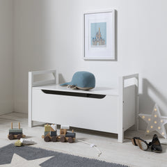 Osman Toy Box with Cushion in Classic White