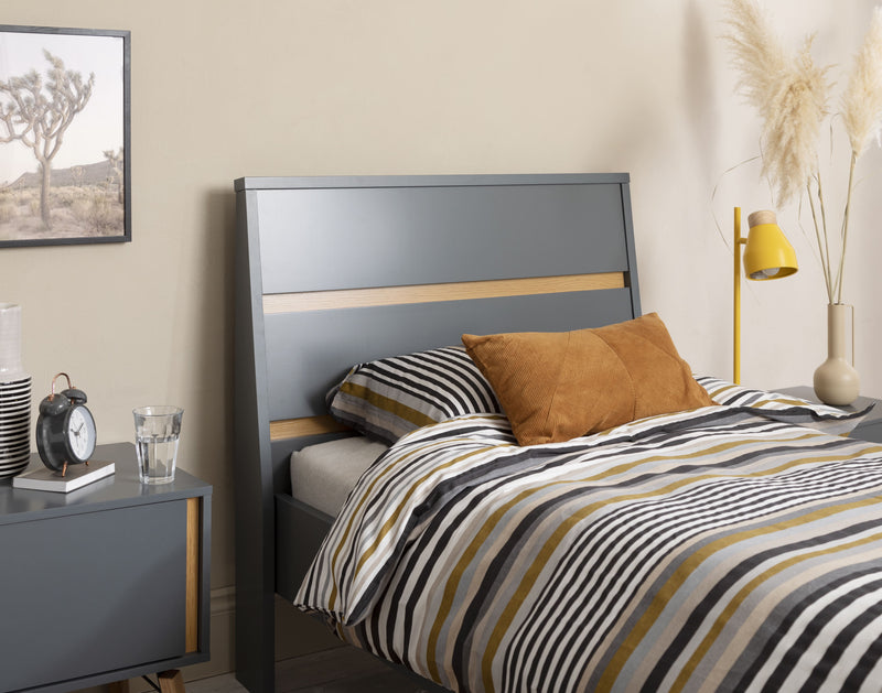 Otto Single Bed Frame in Grey