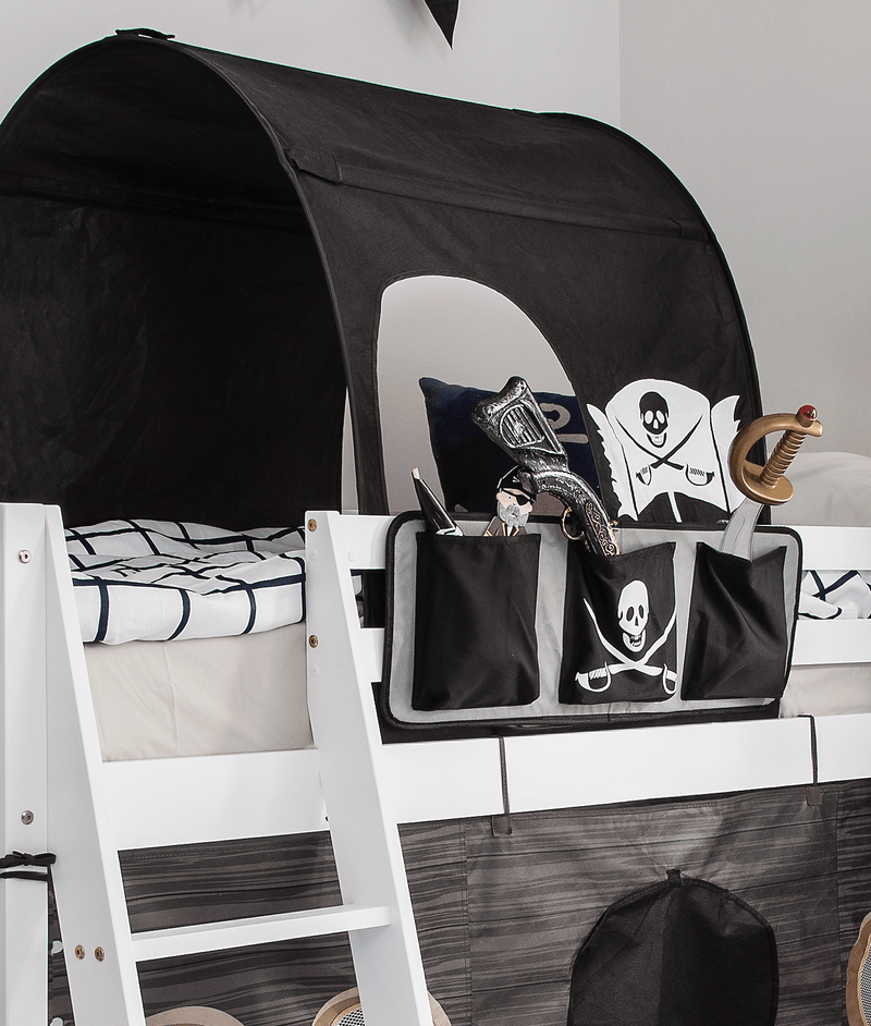 Moro Cabin Bed Midsleeper with Pirate Hideaway Package in Classic White