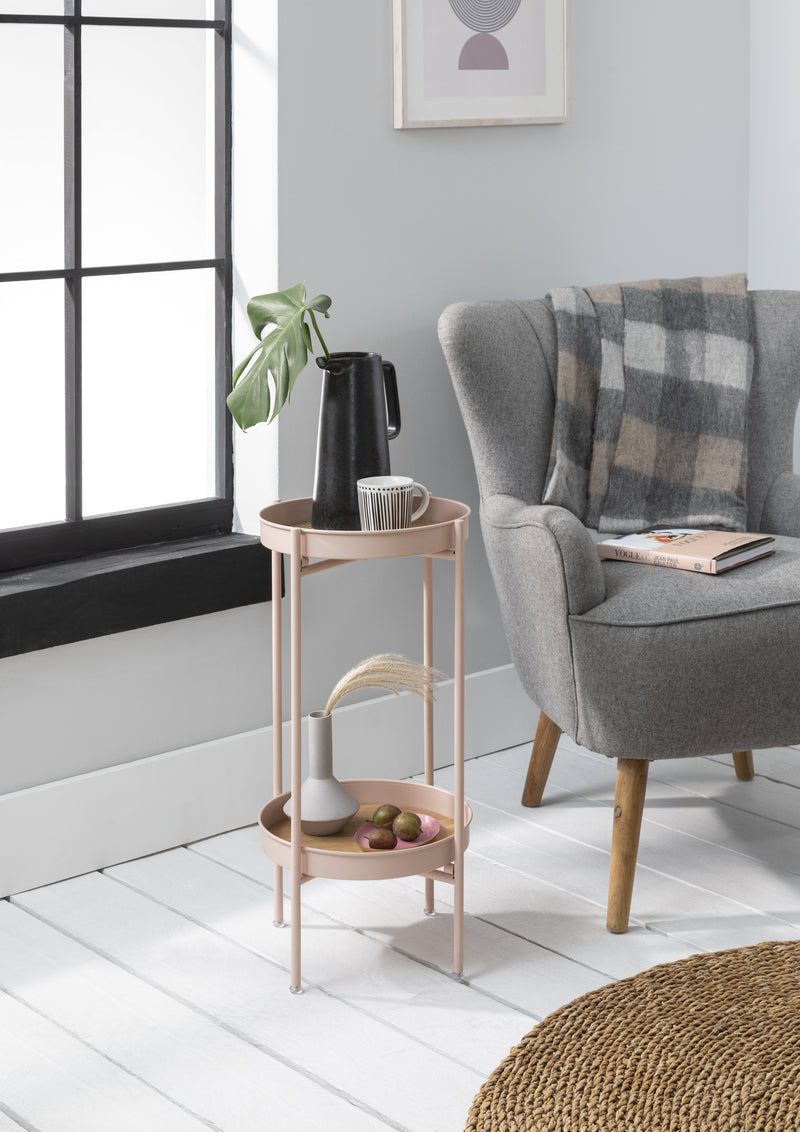 Solna Small Side Table in Blush Pink