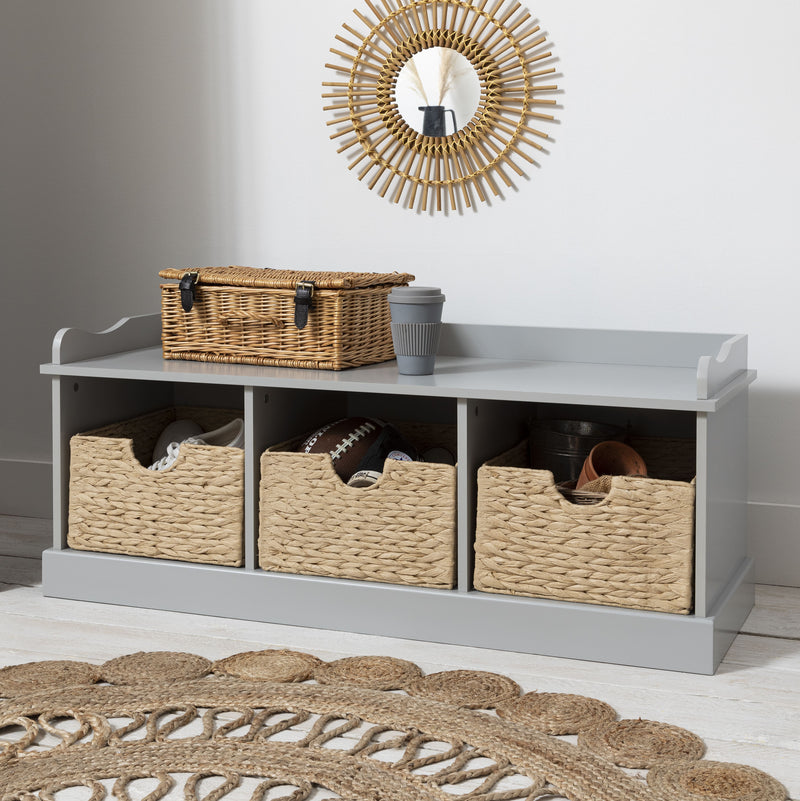 Stockholm Storage Bench in Silk Grey