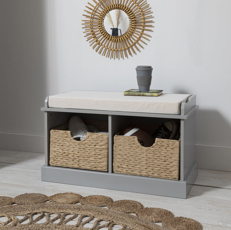 Stockholm Storage Bench in Silk Grey