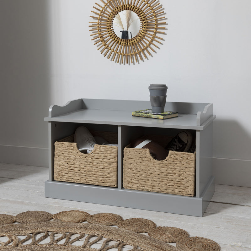 Stockholm Storage Bench in Silk Grey