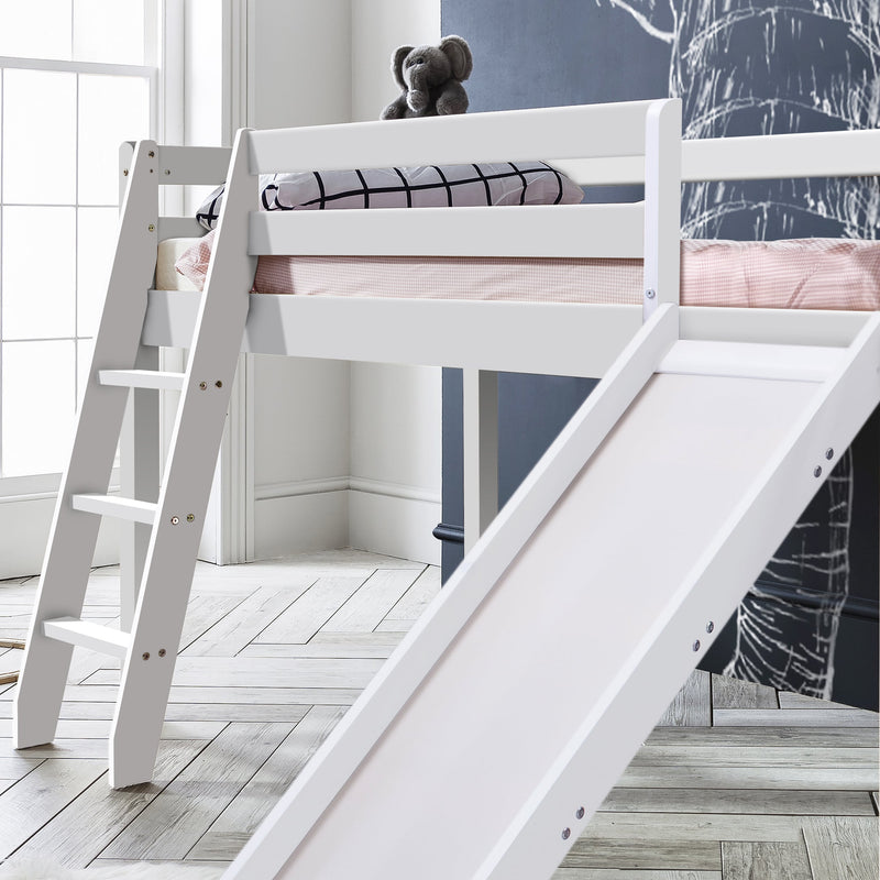 Thor Cabin Bed Midsleeper with Slide in Classic White