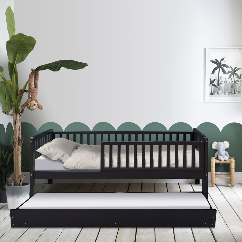 Leonora Toddler Bed with Pull-Out Trundle in Anthracite