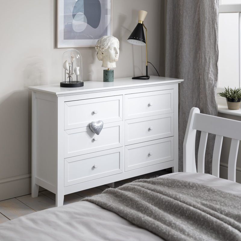 Torsby Chest of Drawers 6 Drawer in Classic White