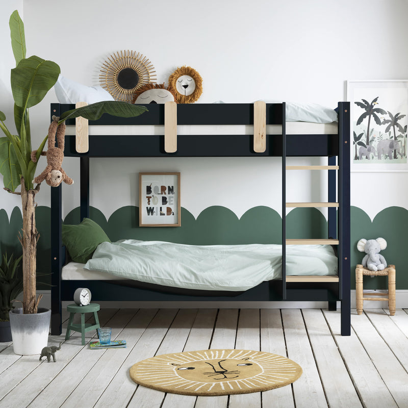 Una Bunk Bed Contemporary with Spacesaver Trundle in Anthracite