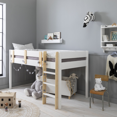 Una Midsleeper Cabin Bed in Classic White