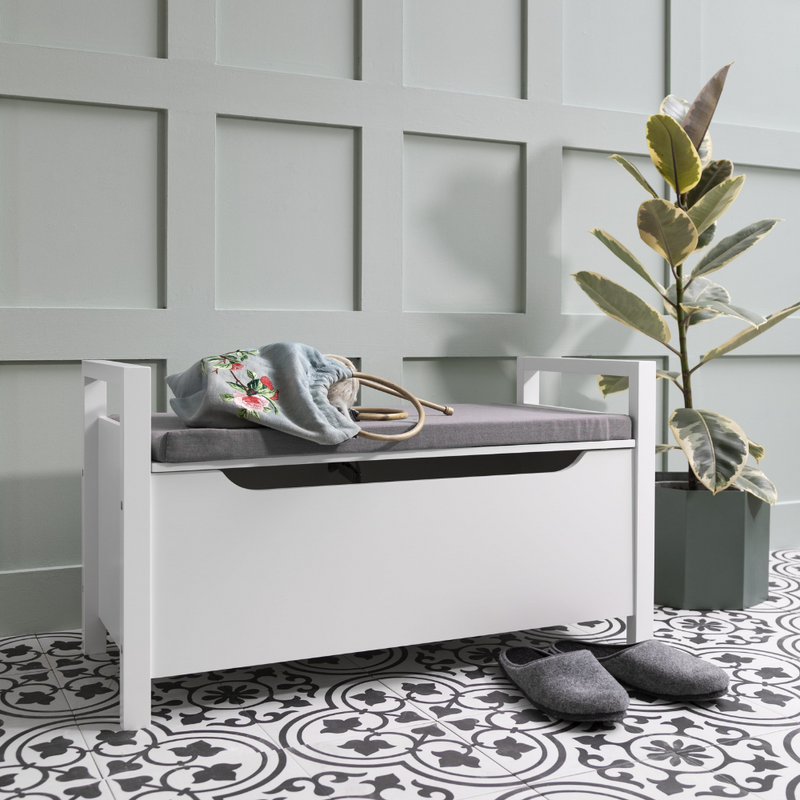 White resin storage bench sale