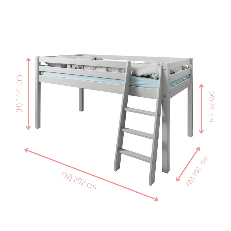 Moro Cabin Bed Midsleeper with Pirate Pete Package in Classic White