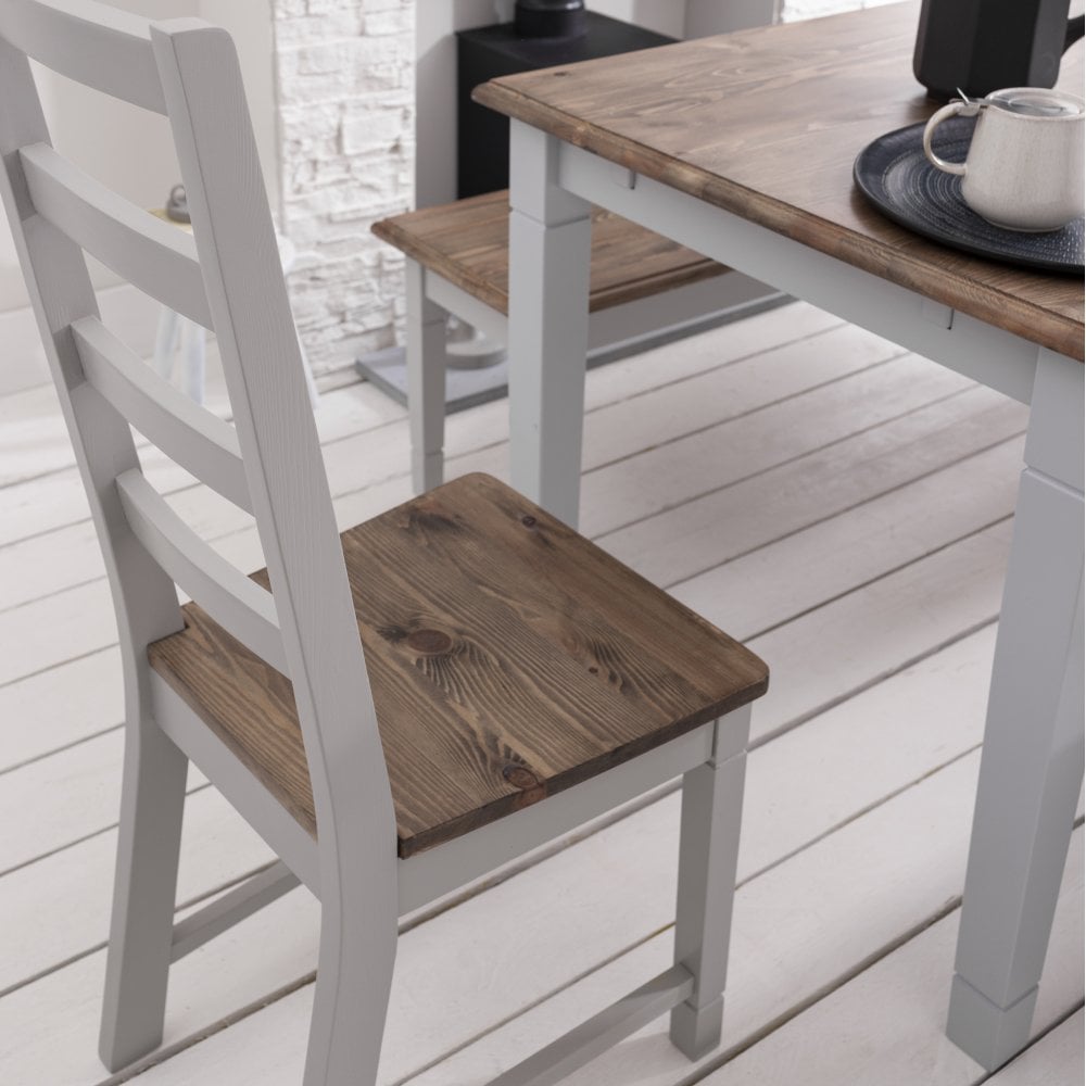 Dining Table and 4 Chairs Canterbury Grey and Dark Pine Noa Nani