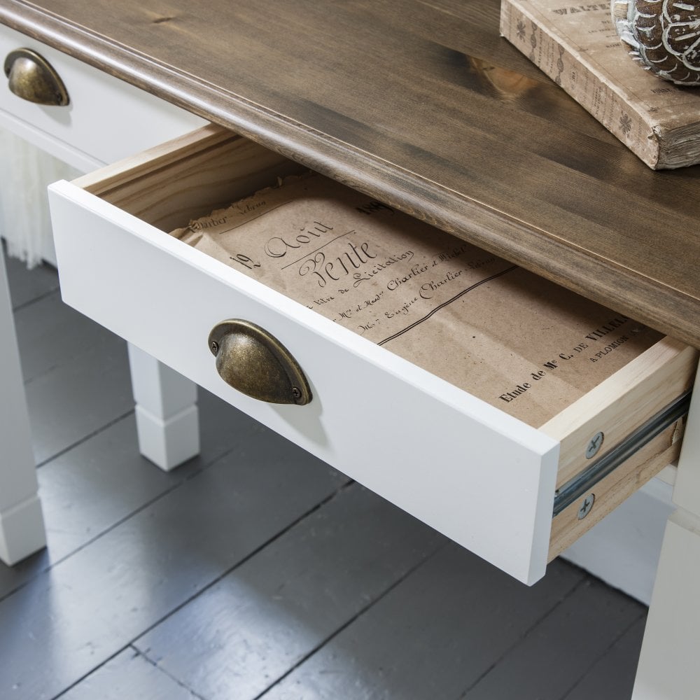 Canterbury end table with store storage three posts