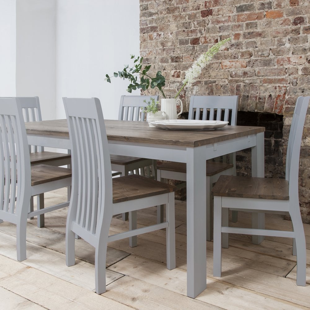 Grey and pine discount table and chairs