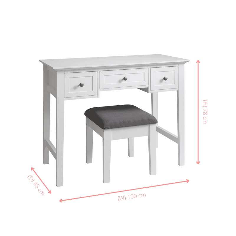 Karlstad Dressing Table with Drawers and Stool | Noa & Nani