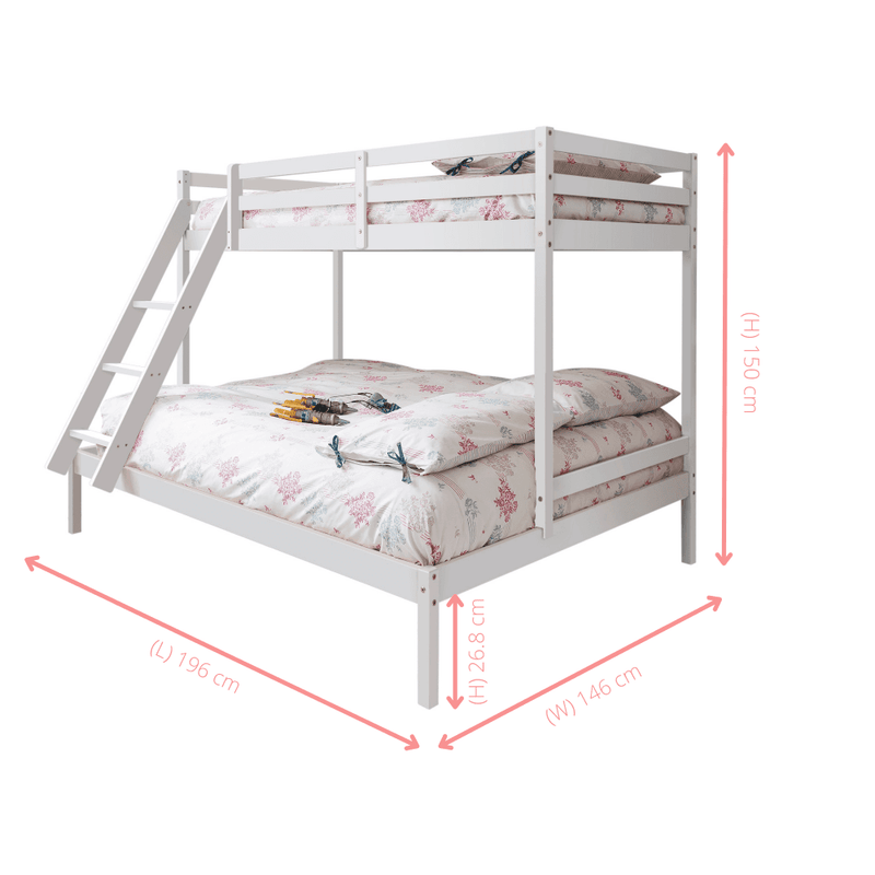 Kent Triple Bunk Bed in White