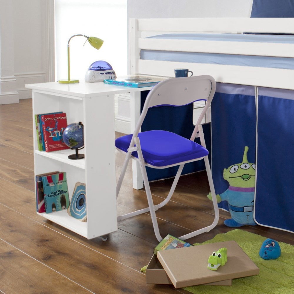 Blue cabin deals bed with desk