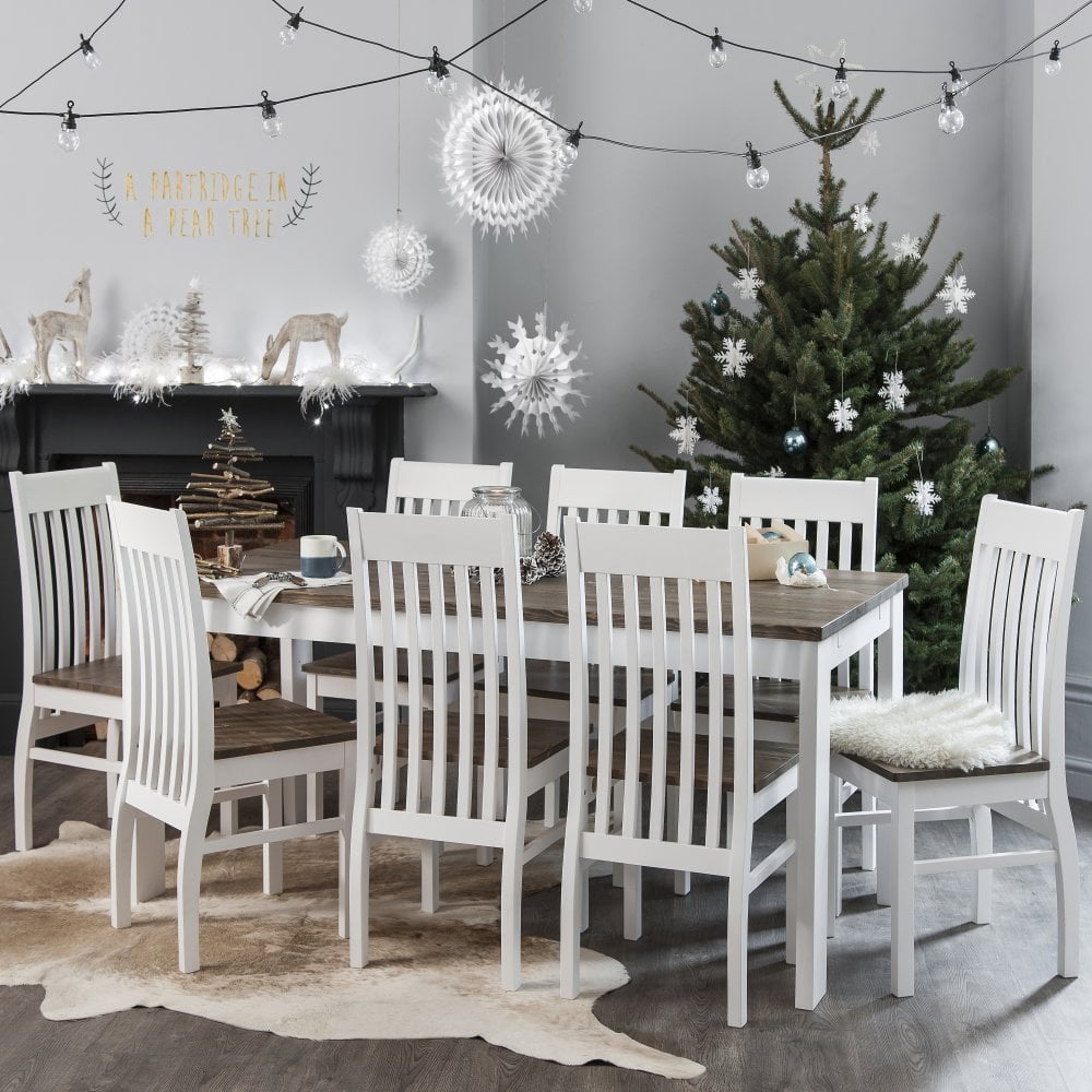 White and pine table deals and chairs