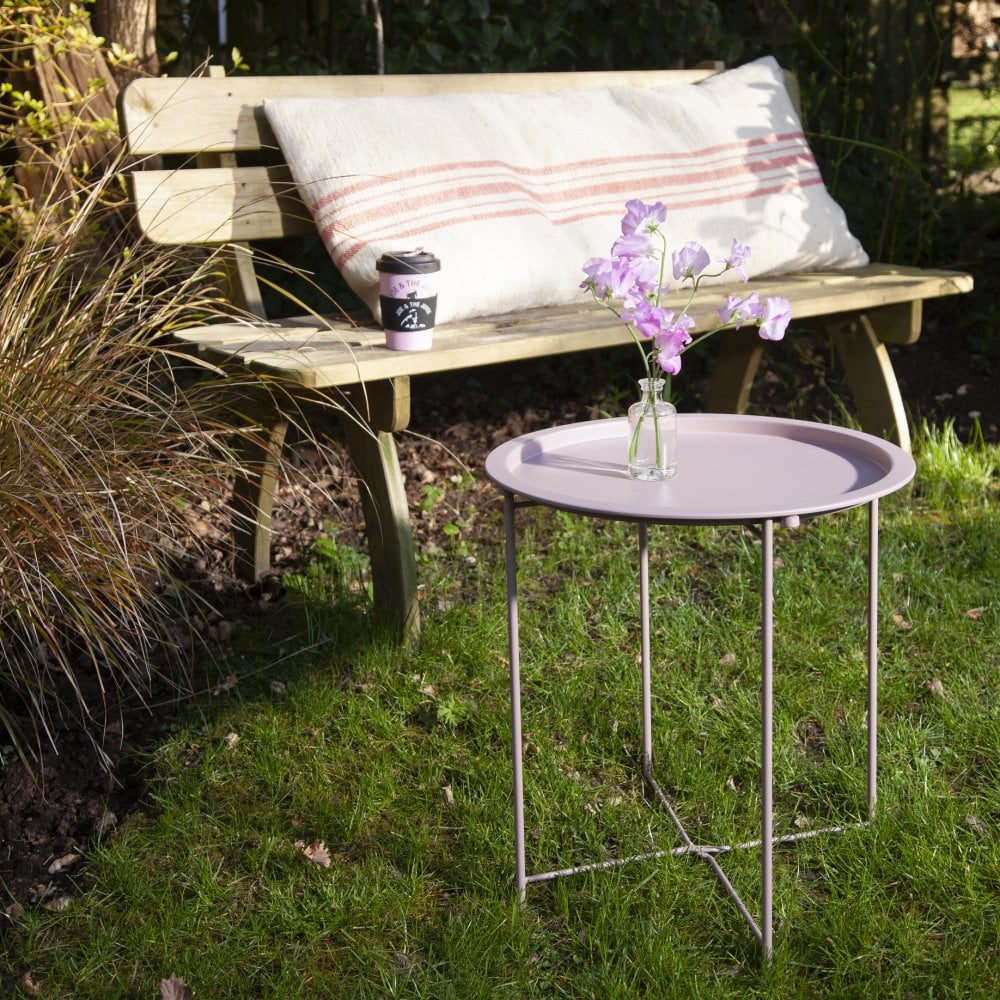 Pink tray store table