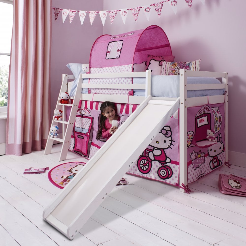 Hello Kitty Bed | Cabin Bed with Slide and Tent | Noa & Nani
