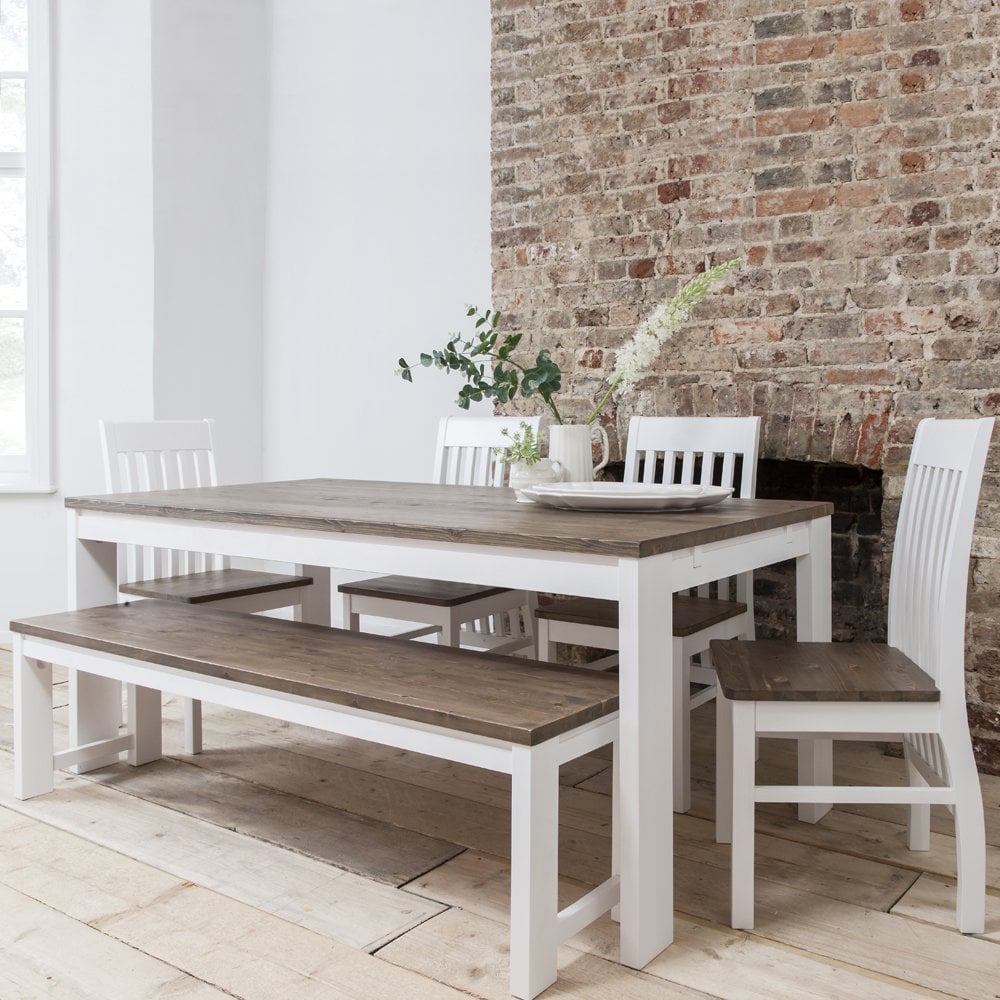 Hever Dining Table With 5 Chairs & Bench